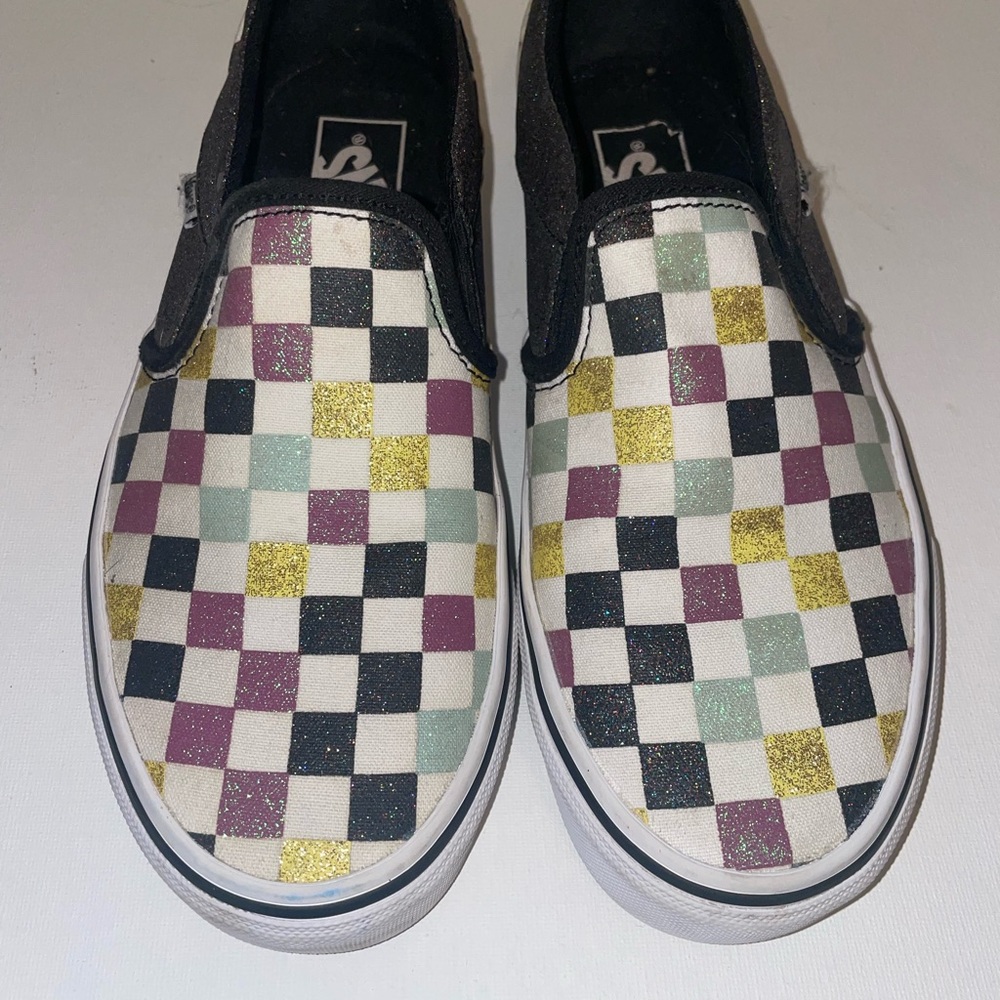 Vans glitter plaid